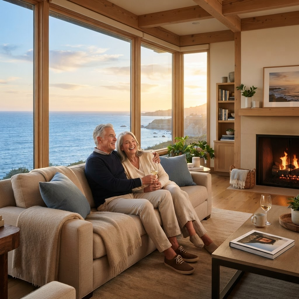 Retired couple enjoying peaceful retirement